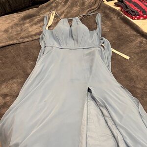 Azazie Sky Blue Wedding Gown